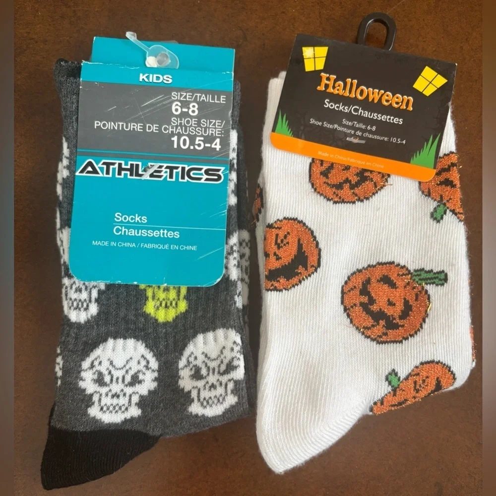 Halloween socks bundle 6 pairs girl youth shoe size 10.5 or 10 1/2-4 NWT NEW